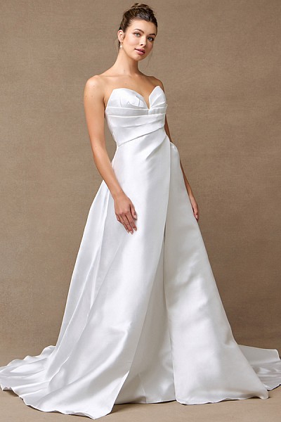 Strapless Sweetheart Pleat Detail W...