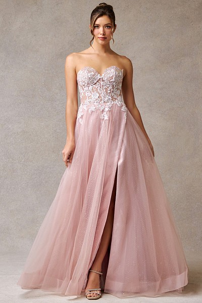 Sleeveless Sweetheart A Line Prom G...