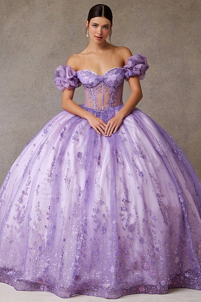 Off Shoulder Ruffle Puff Sleeve Bal...