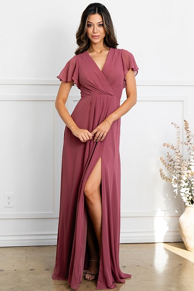Chiffon Dress With Fluttery Short S...