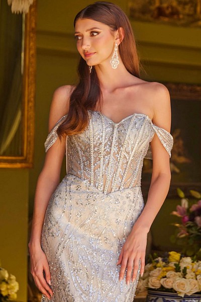 Off Shoulder Glitter/Sequin Mermaid...