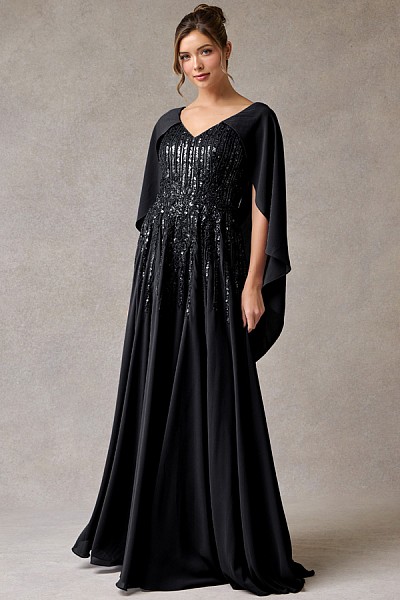 Short Sleeve Capelet Sweetheart MoB...