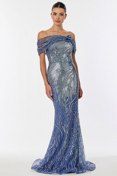 Strapless Off the Shoulder Glitter ...