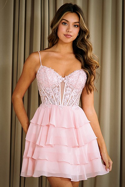 Sleeveless Spaghetti Straps Tiered ...