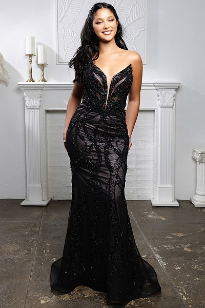 Sleeveless Strapless Deep V Necklin...
