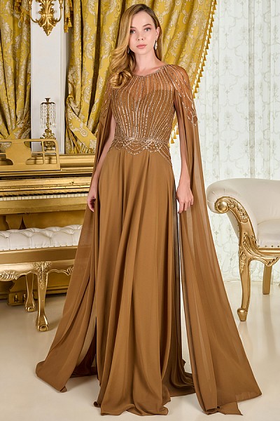 A Line MoB Dress w/ Cape Sleeve