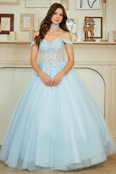 Off Shoulder Sweetheart A Line Dres...