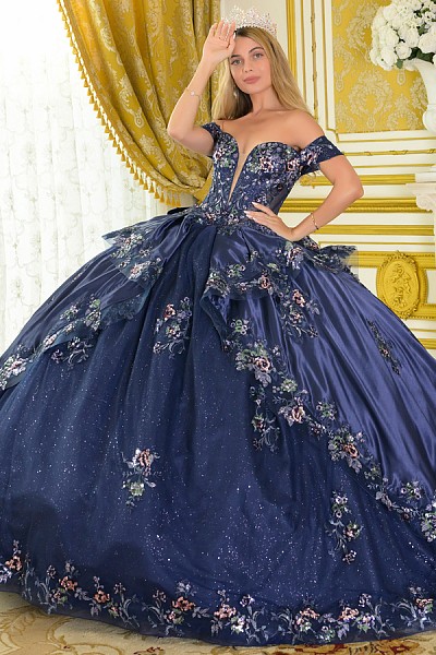 Off Shoulder Embroidery Detail Quin...