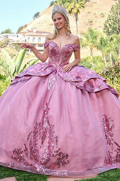 Layered Overskirt A Line Quince Bal...