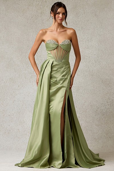 Trumpet Prom Dress w/ Strapless Ill...