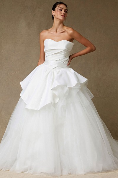 Strapless Mikado Top Tulle Skirt We...