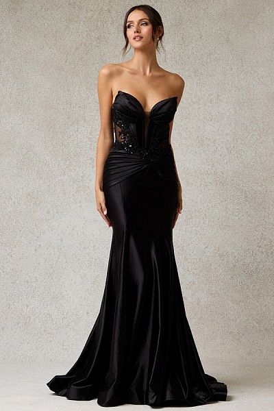 Strapless Plunging V Neck Mermaid T...