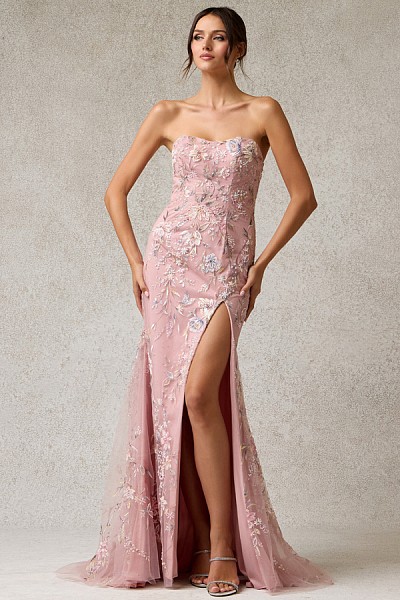 Strapless SweetH Neckline Embellish...