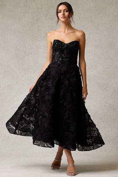 Strapless Sweetheart Embellished To...