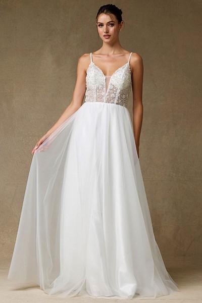 Sleeveless Plunging V Neckline A Li...