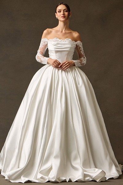 Sheer Long Sleeve Off Shoulder Mika...