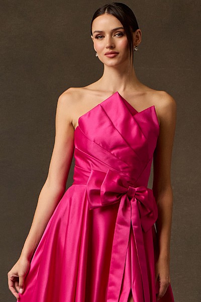 Strapless Origamy Fold Top A Line D...