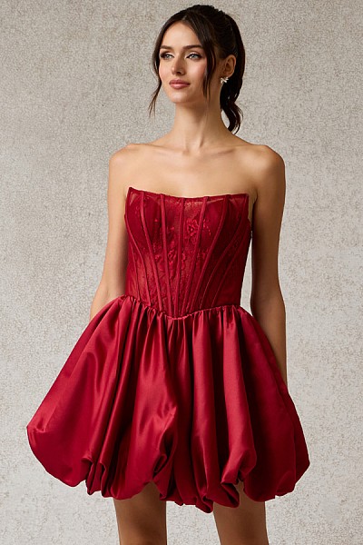 Strapless Sweetheart A Line Mini Dr...