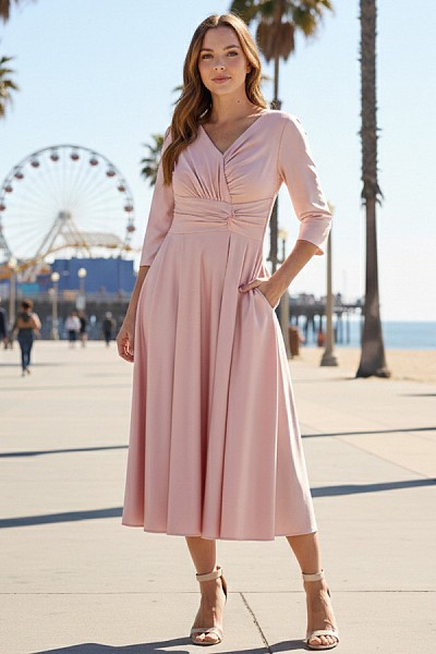 Wrap Style Twisted Pleat Knot Midi ...