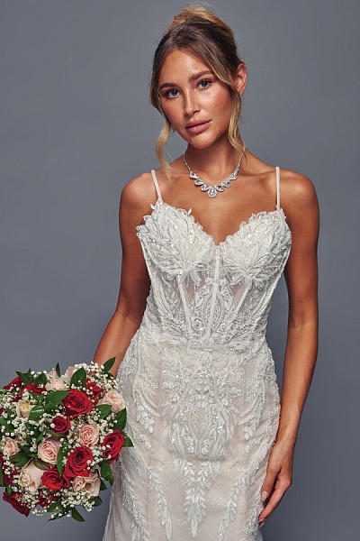 Spaghetti Straps V Neckline Mermaid...