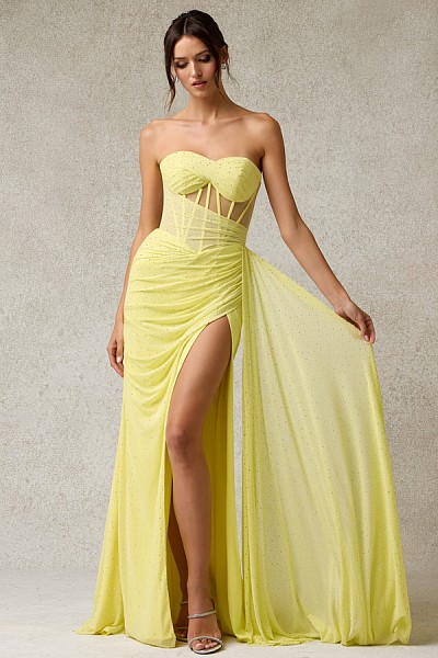 Strapless Sweetheart Twisted Pleat ...
