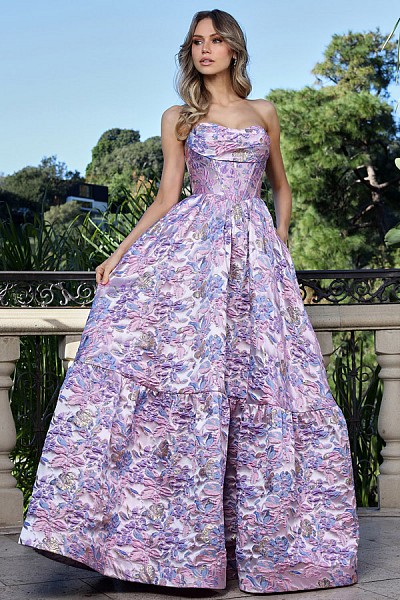 Jacquard Print A Line Dress