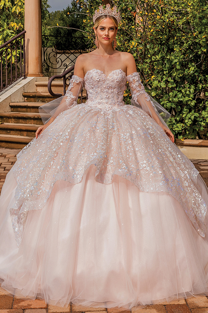 Off Shoulder Sweetheart Layered Quinceanera Ball Gown