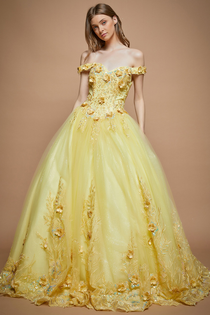 Off Shoulder Sweetheart Semi Quince Gown