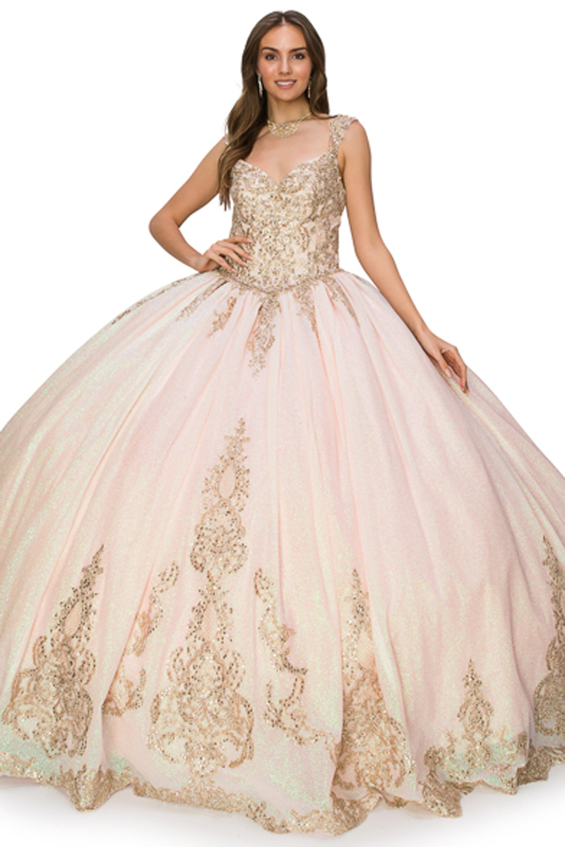 Embroidery Jewel Detail Quinceanera Ball Gown