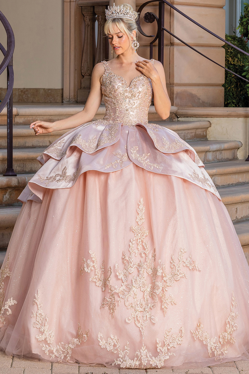 Shoulder Straps Layer Skirt Ball Gown