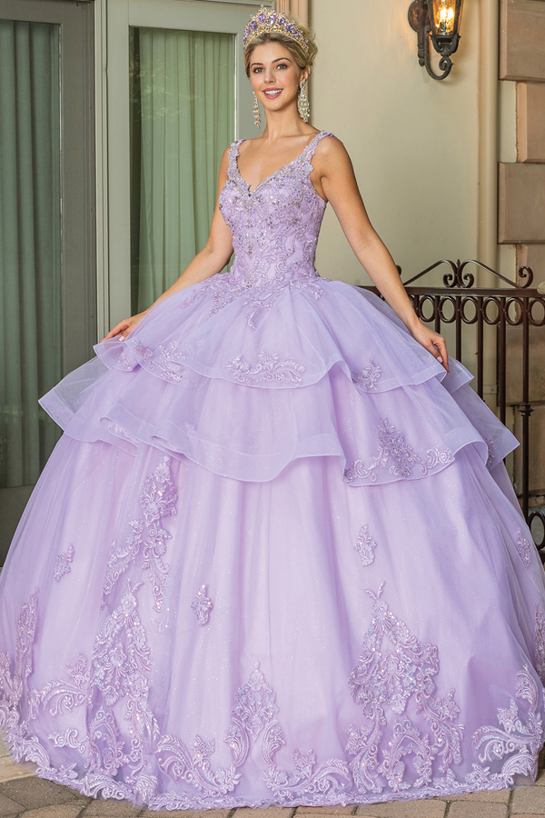 Layer Skirt Shoulder Strap Quince Ball Gown