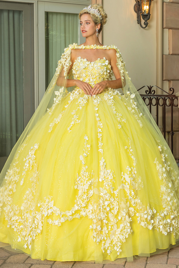 Sweetheart 3D Applique Quince Ball Gown