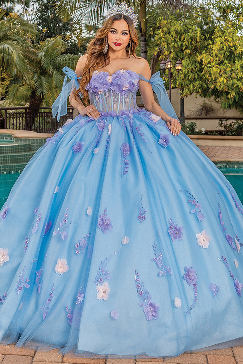 Sweetheart 3D Floral App Quinceanera Ball Gown