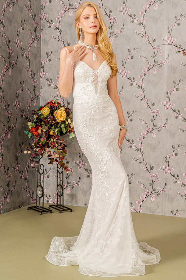 Sweetheart Lace/Floral Embroidery Mermaid Wedding Gown