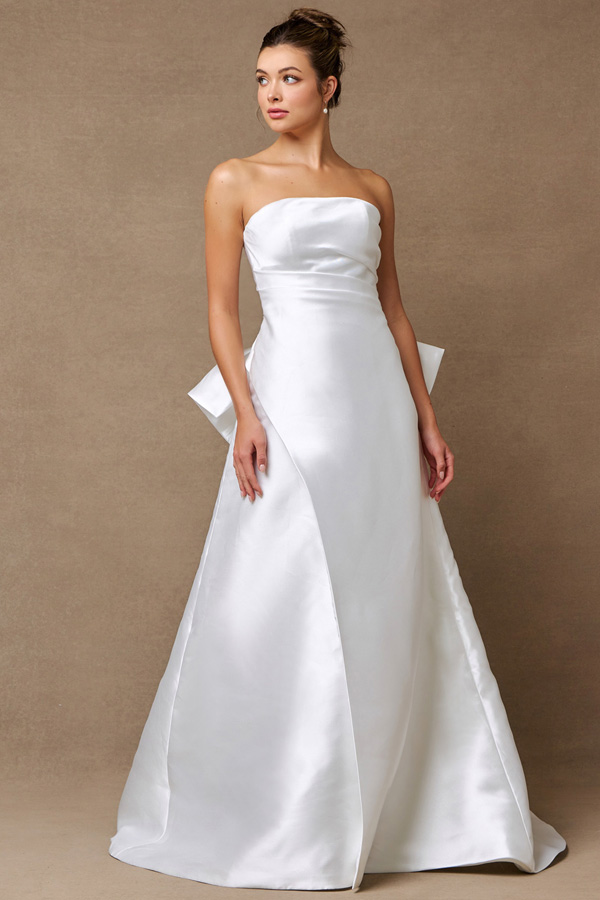 Strapless A Line Mikado Wedding Gown