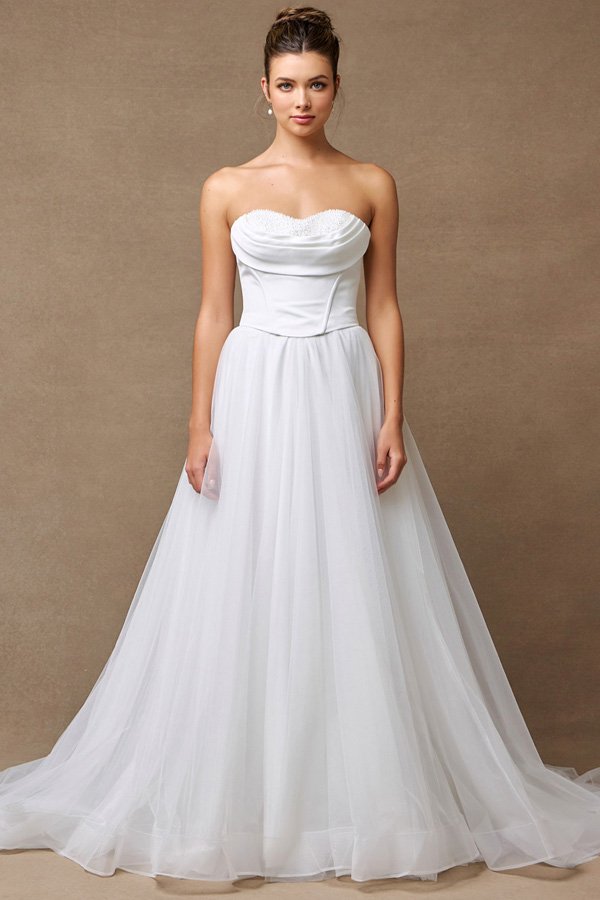 Strapless Sweetheart A Line Wedding Gown