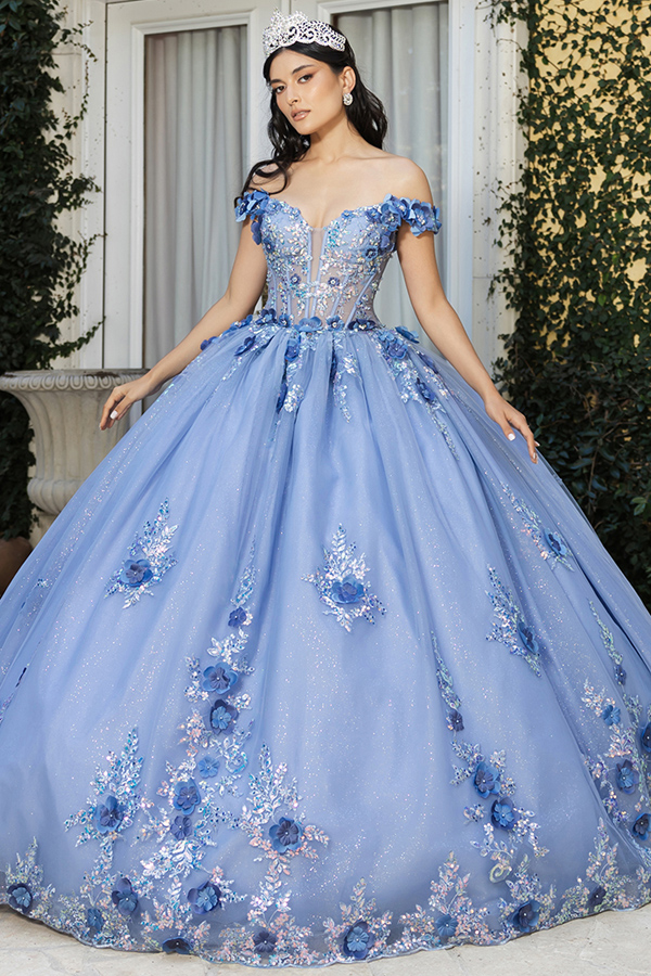 Off Shoulder Bustier Corset Top Quinceanera Ball Gown