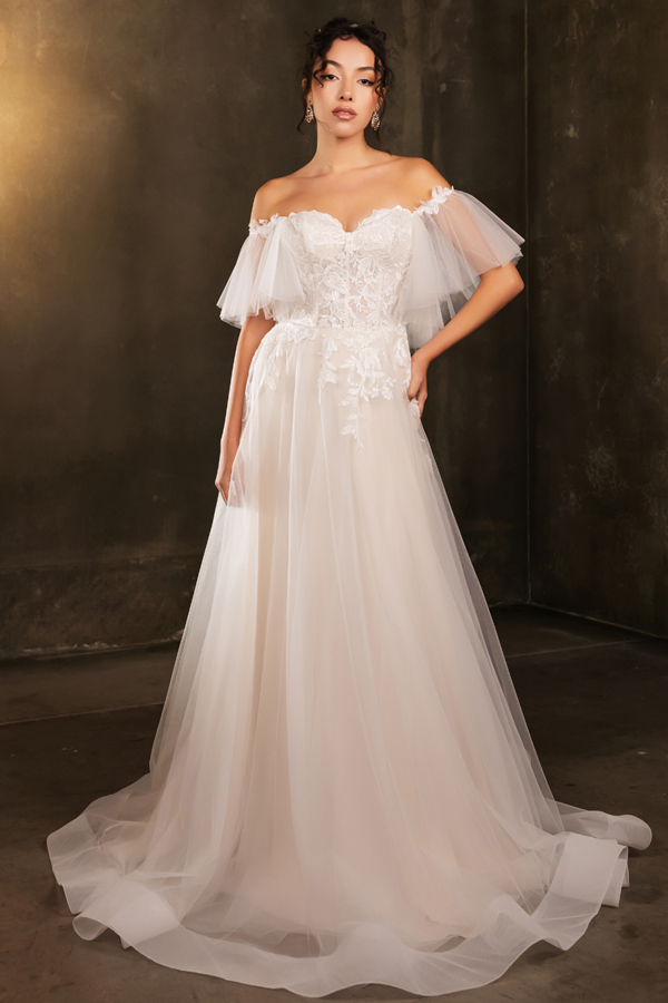 Off the Shoulder Sweetheart Neckline Wedding Gown