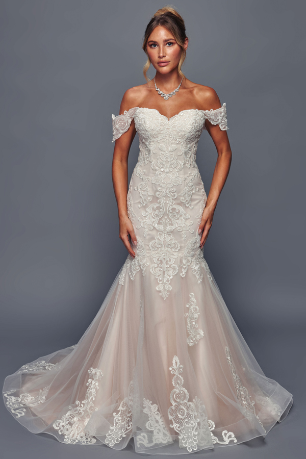 Off the Shoulder Sweetheart Neckline Mermaid Wedding Gown