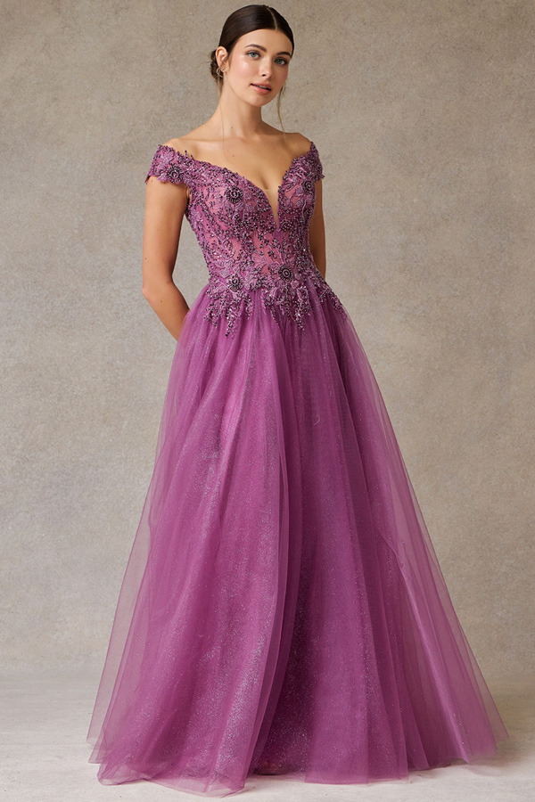 Deep V Neckline Cap Sleeve A Line Curvy Dress