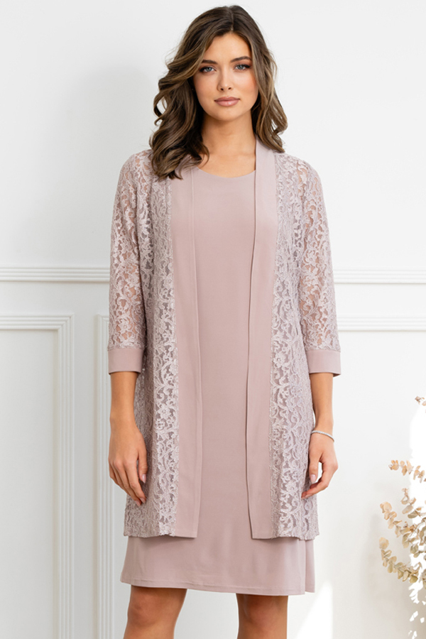 3 Quarter Sleeve Knee Length MoB Dress