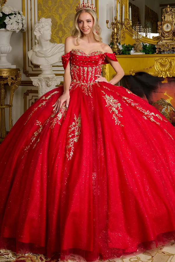 Strapless Off Shoulder Sweetheart Quinceanera Gown