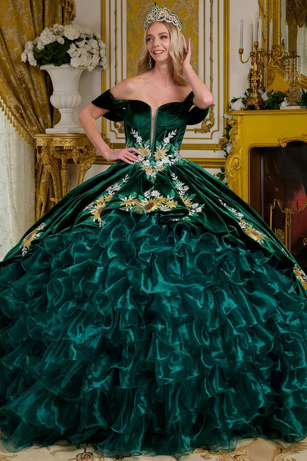 Off Shoulder Plunging Neckline Quince Dress