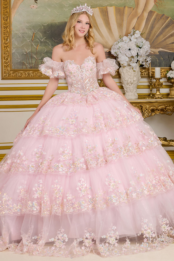 Detached Off Shoulder Band Sleeve Sweet Ball Gown