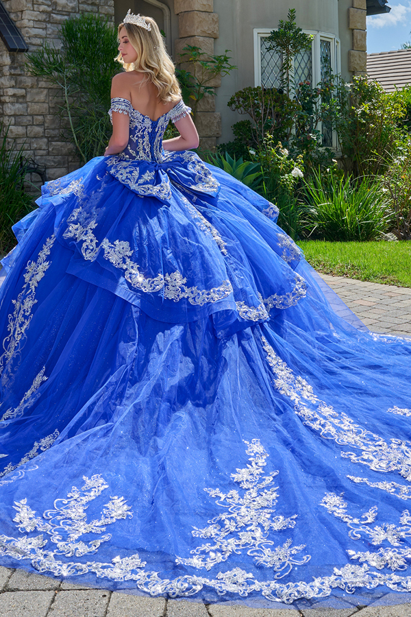 Cascading Ruffle Skirt Quince Ball Gown
