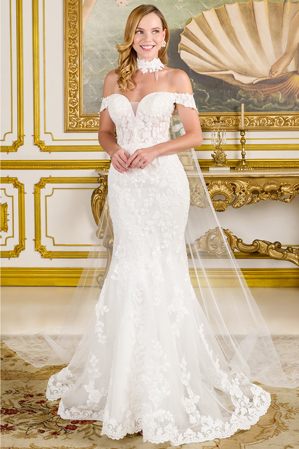 Detachable Choker Train Mermaid Wedding Gown