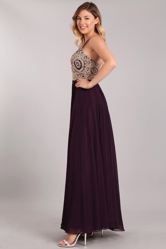 Sleeveless A-Line Gown