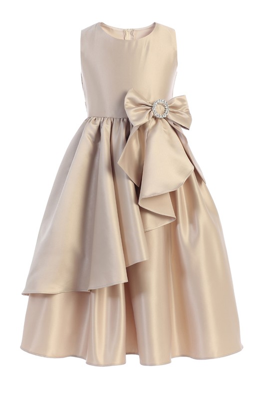 Cascading Satin With Oversized Bow and Brooch