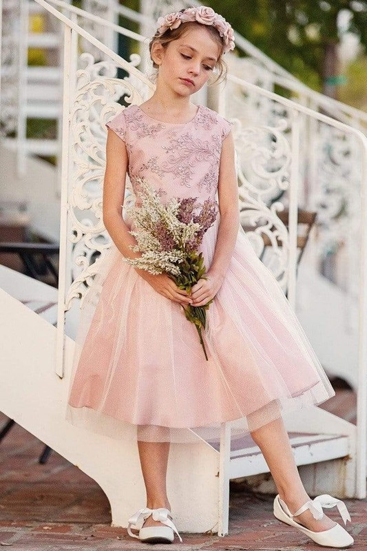 Silk and Glittery Tulle Top Dress 
