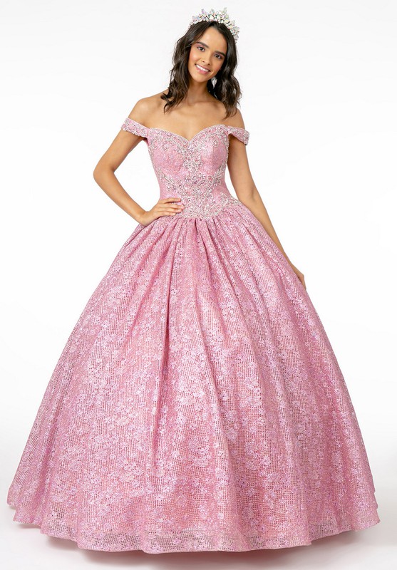 Ball Gown Off the Shoulder with Lace Sequins